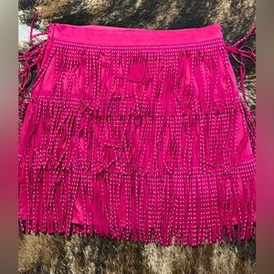 Pink Suede Skirt